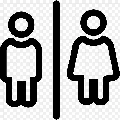 浴室男女轮廓标志图标