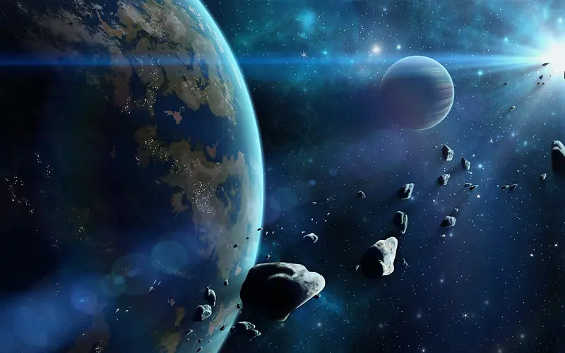 宇宙亮光陨石降落