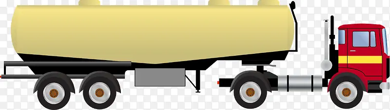 运输石油大卡车卡通矢量图