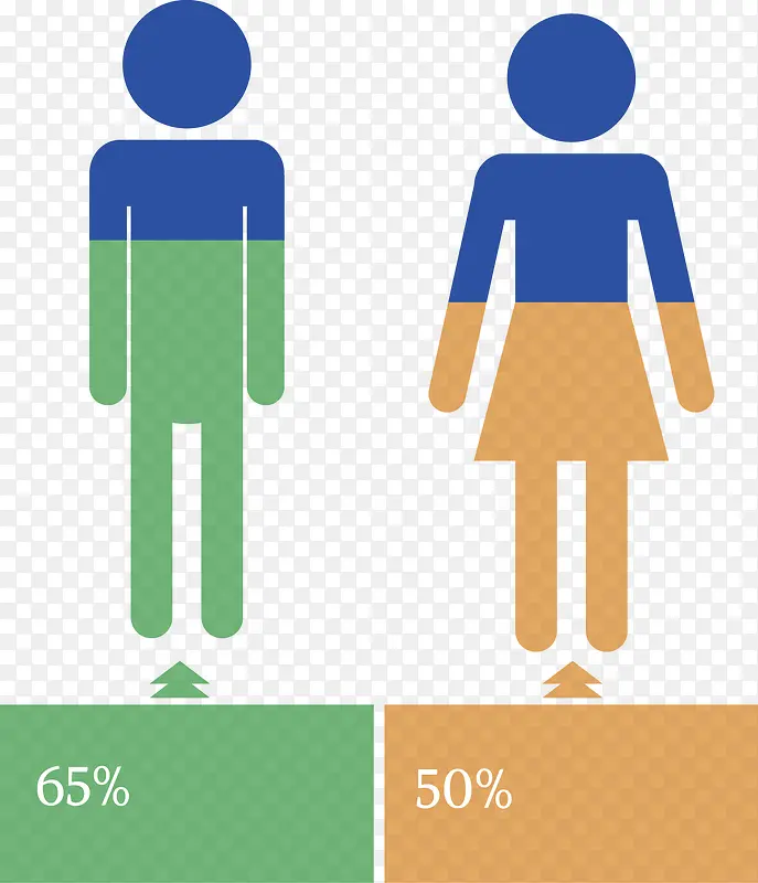 矢量创意设计男女人口数据图