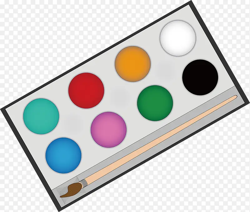 彩色调色盘画笔元素