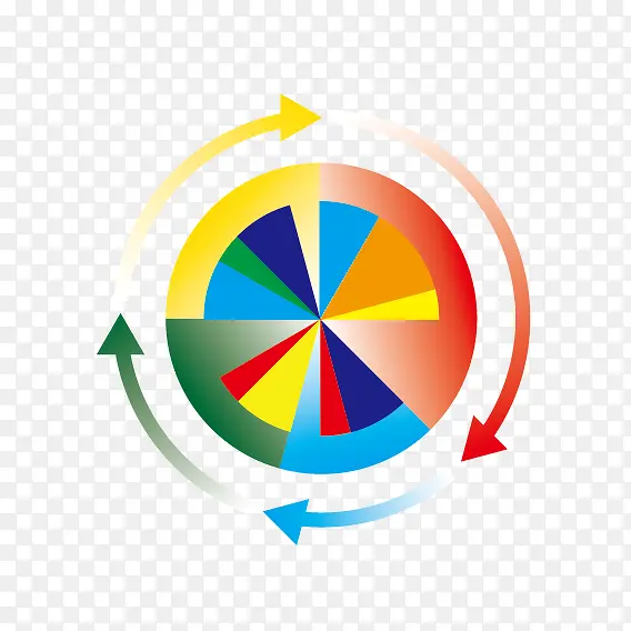 彩色圆形循环统计图表