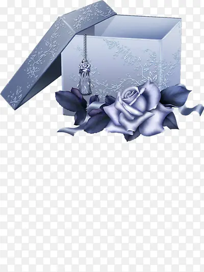 蓝玫瑰装饰蕾丝礼盒