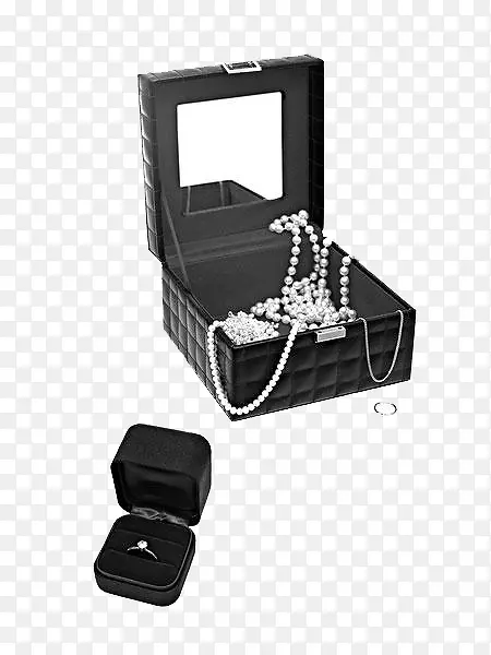 黑色首饰盒珍珠链子
