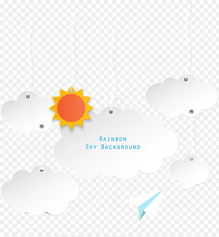 矢量白云与太阳