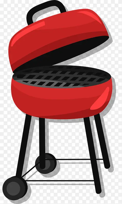 红色BBQ烤肉烤架