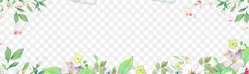 春季手绘小清新花草文艺边框
