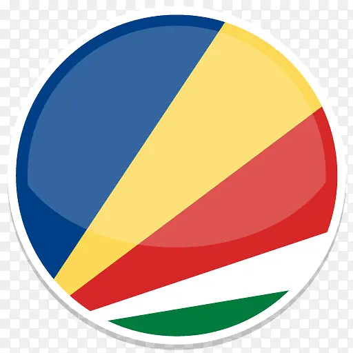 塞舌尔平圆世界国旗图标集