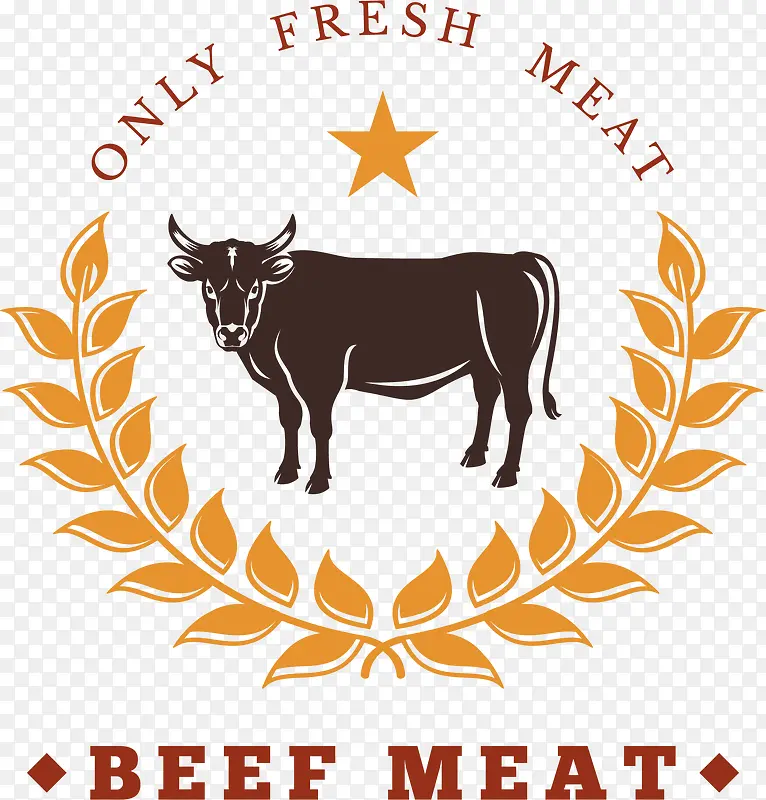 复古牛肉烧烤标签
