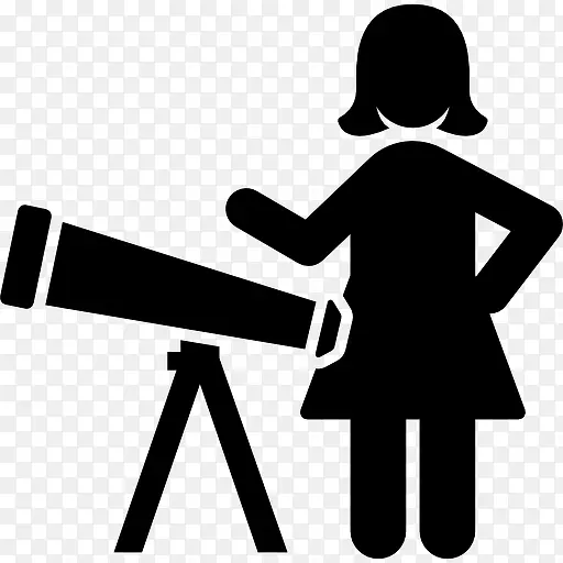 女人和望远镜图标