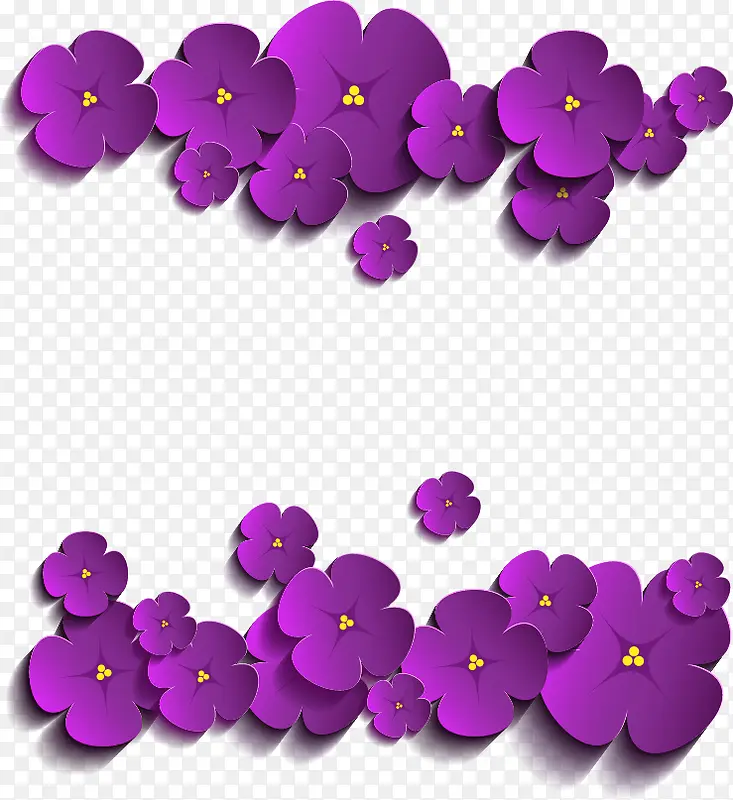 紫色精美立体花边框