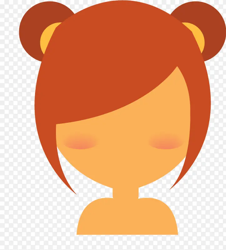 丸子头橙色女性发型