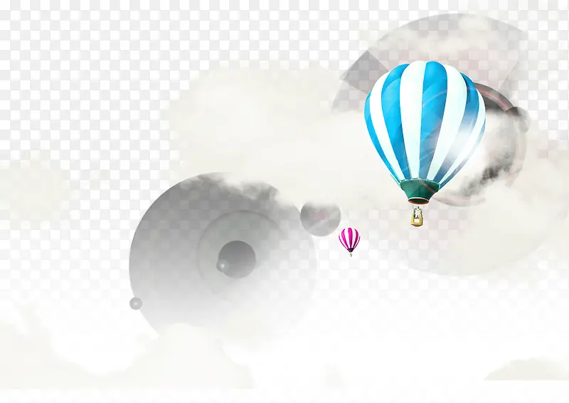云彩热气球热带元素