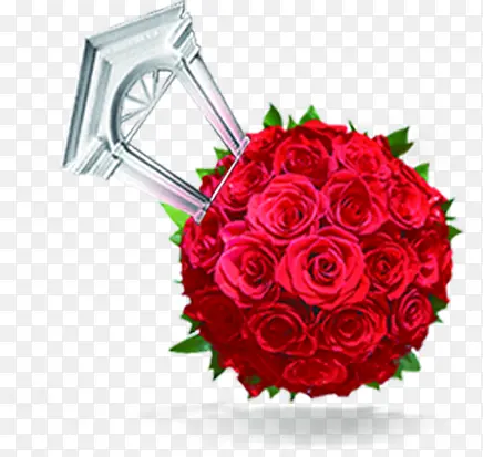 红色玫瑰花球大门婚礼