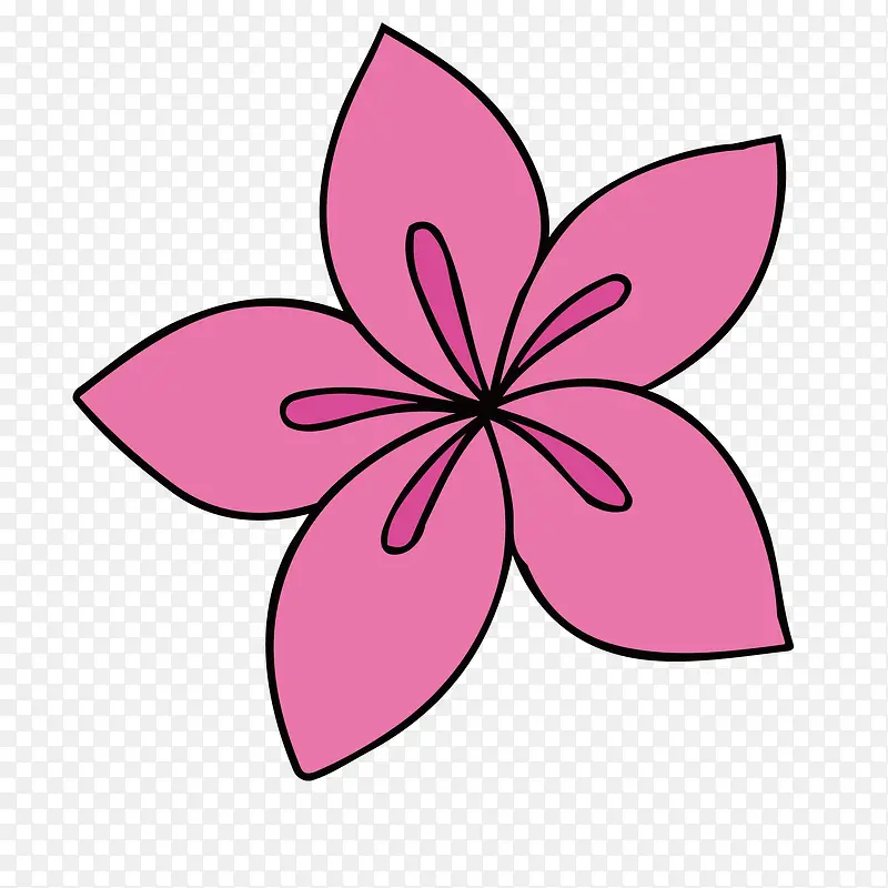 粉色手绘的五瓣花