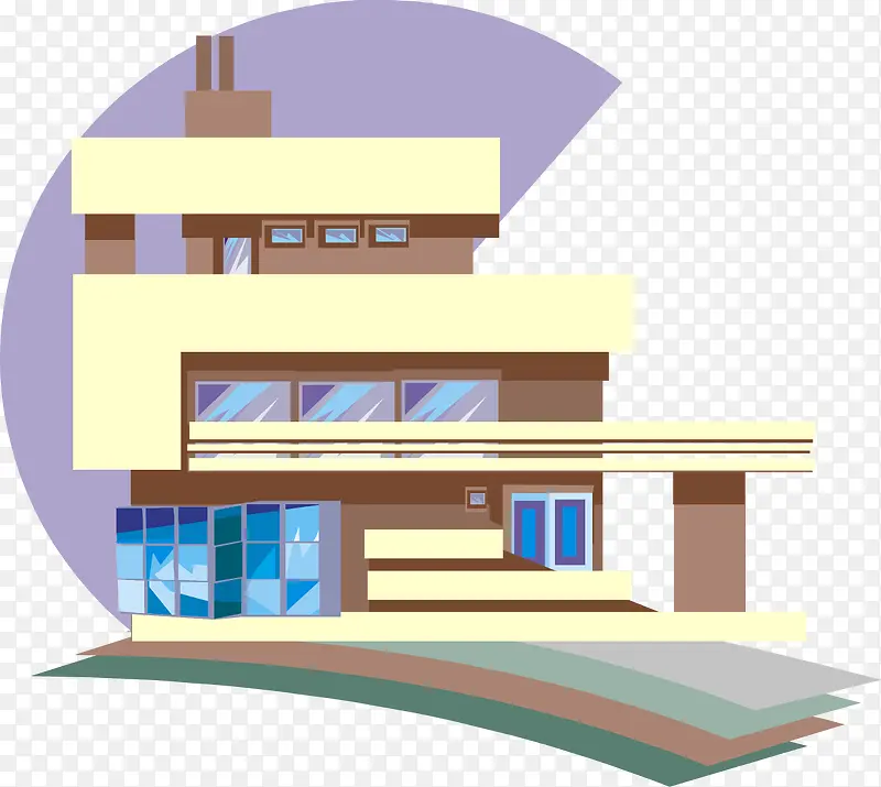 矢量现代食堂建筑素材