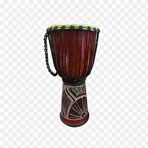 一架酒红色雕花非洲手鼓