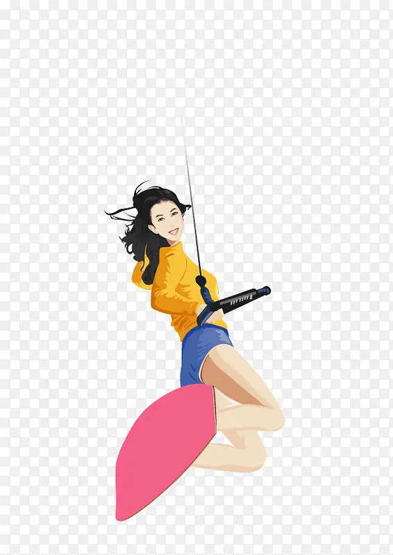 美女运动装饰矢量图