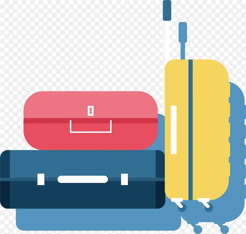 红黄蓝旅行箱旅游旅行设计素材