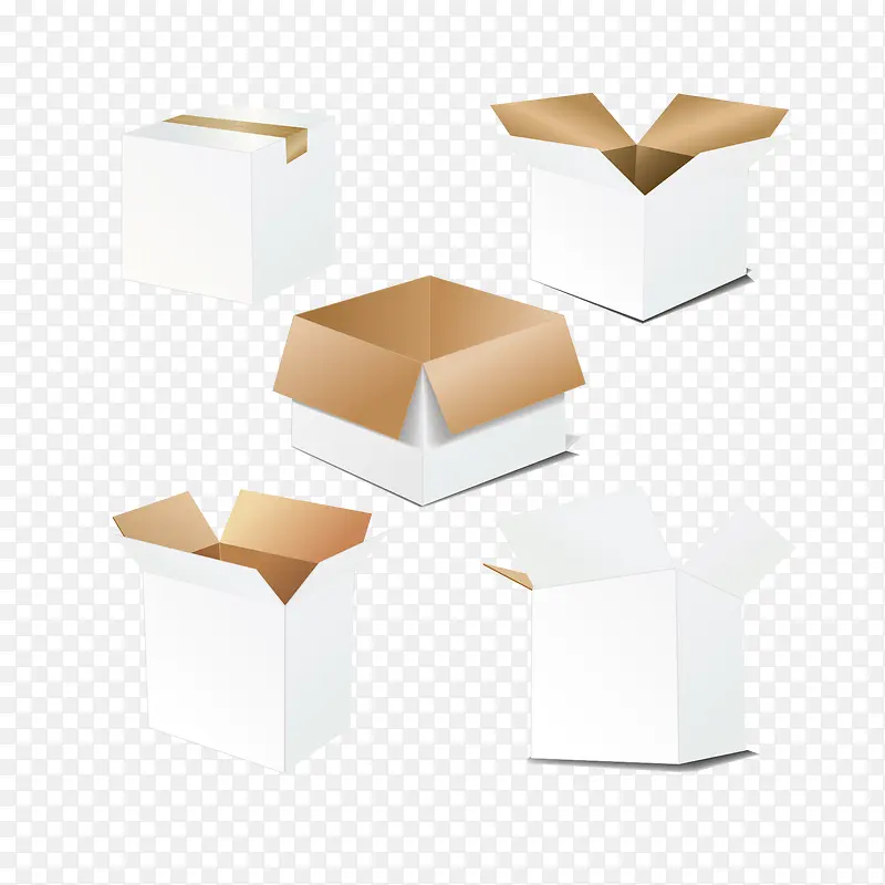 空白纸盒纸箱矢量素材,
