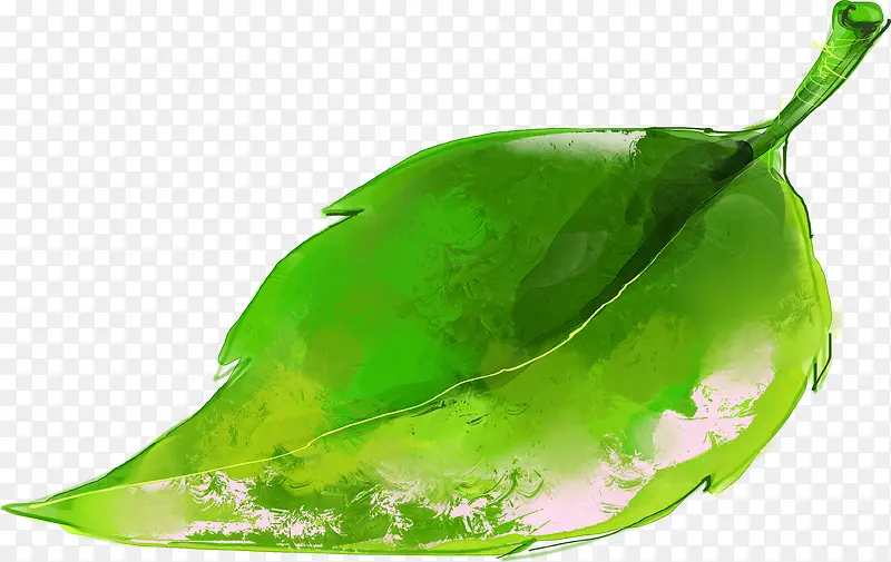 手绘创意合成绿色的树叶youhua3