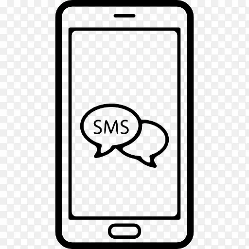 短信气泡符号在手机屏幕图标