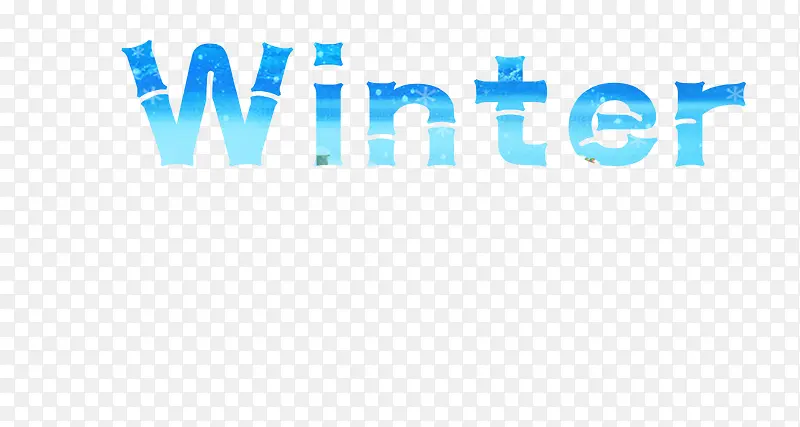 蓝色Winter字体
