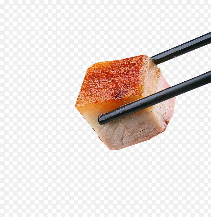 筷子夹烧猪肉