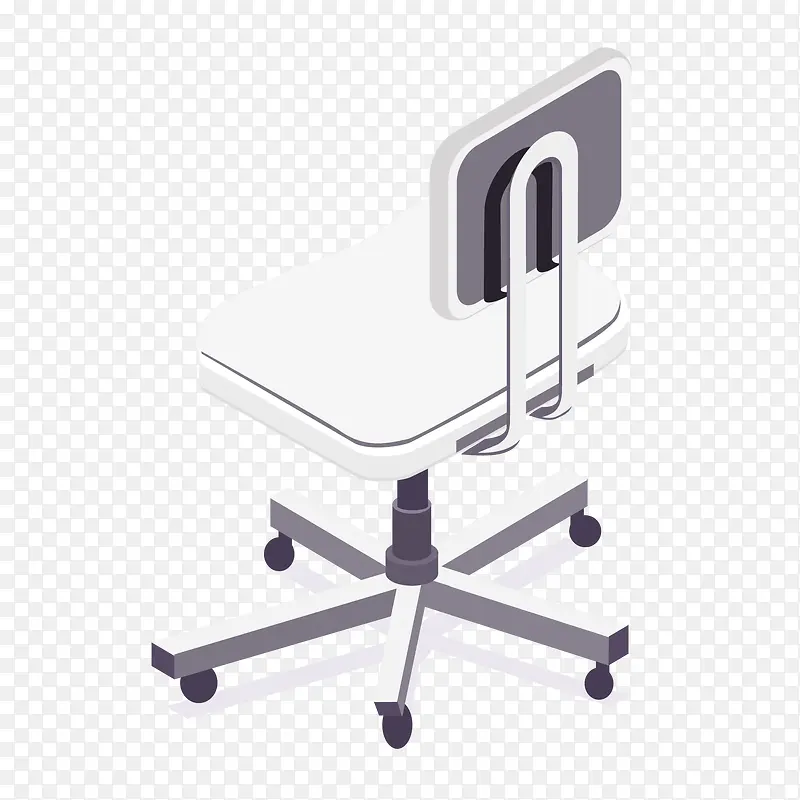 白色立体电脑椅元素