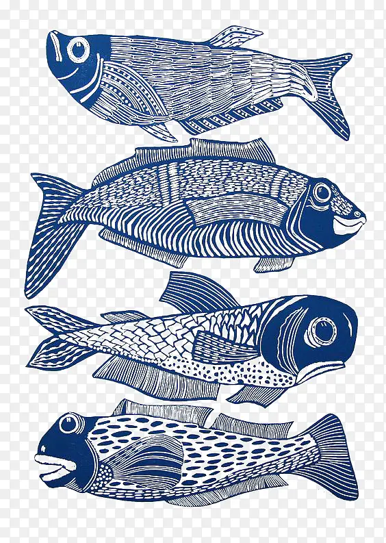 四条蓝色的鱼