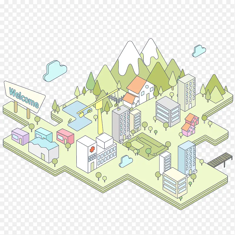 矢量城市缩影