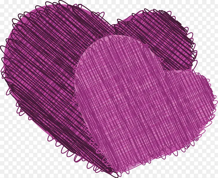 紫色清新编织爱心装饰图案