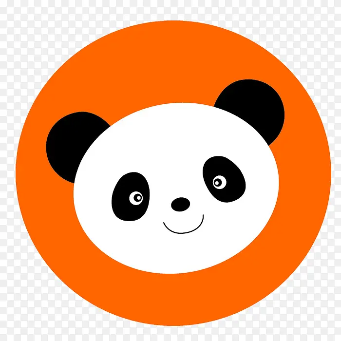 扁平化卡通橙色熊猫