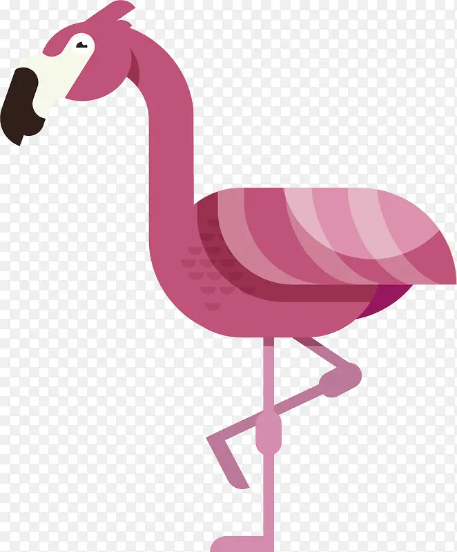 粉色扁平化火烈鸟