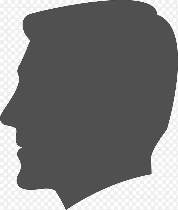 男人头部剪影矢量图