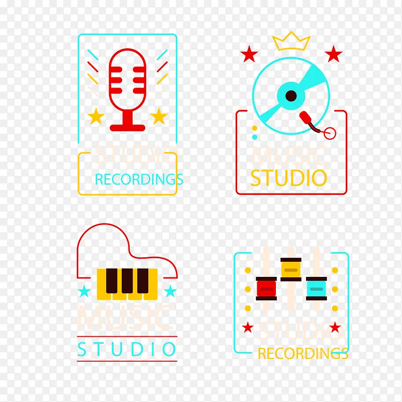 精美音乐工作室标志矢量图
