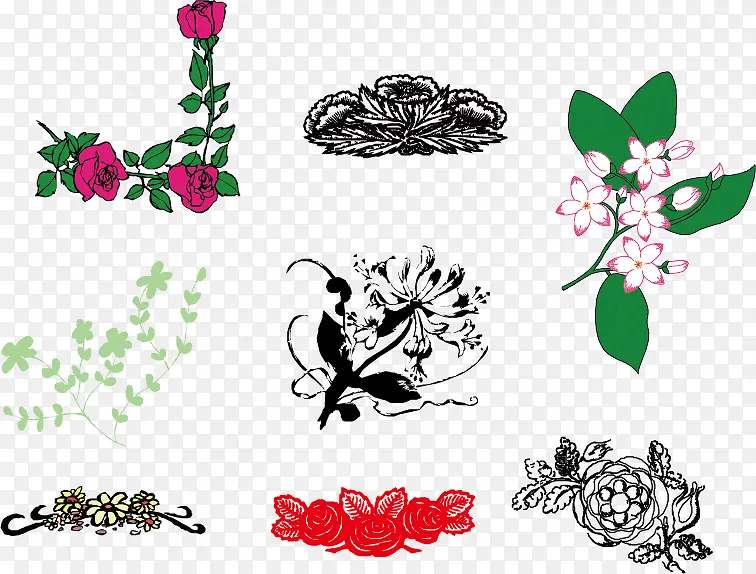 花朵素材矢量图