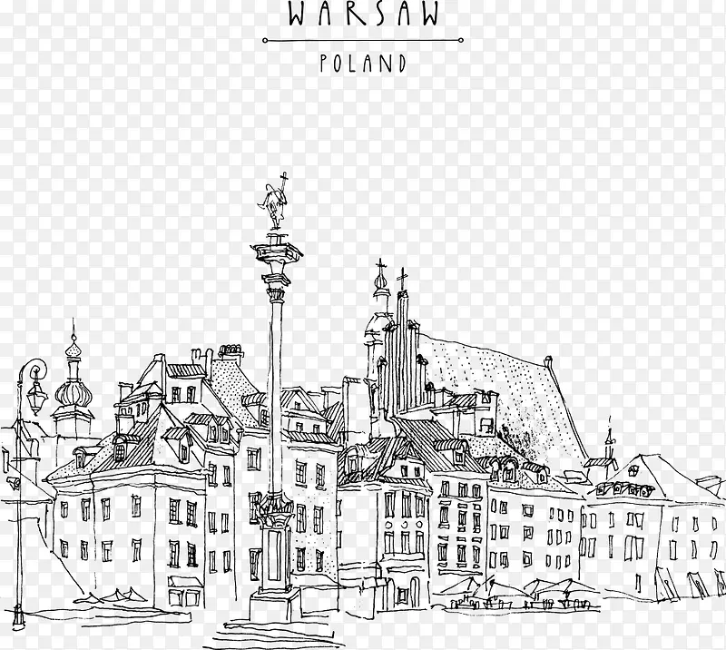 矢量波兰城市插画