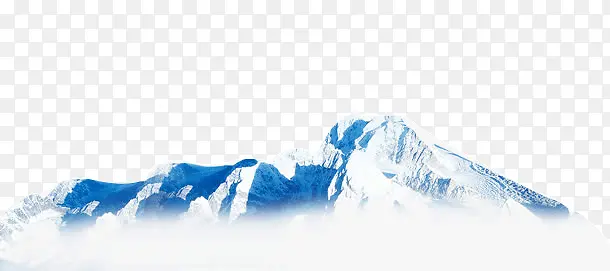 蓝色山峰远景图