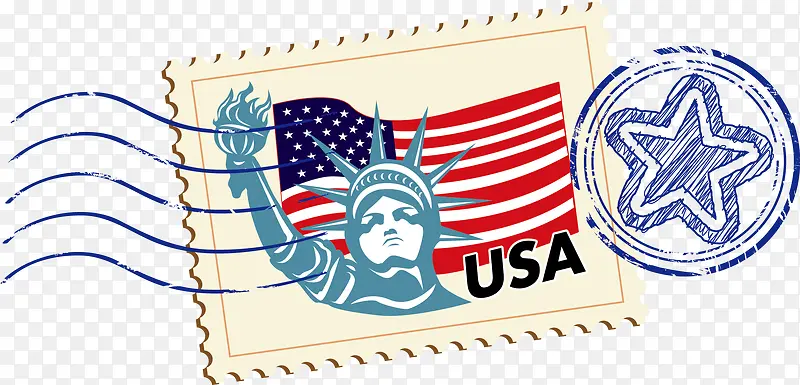 邮票美国矢量