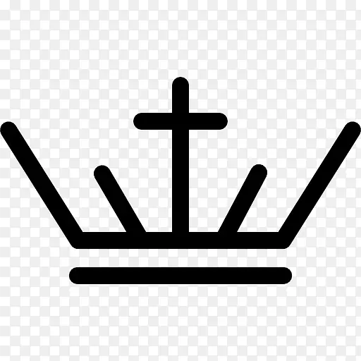 王冠由线和交叉图标