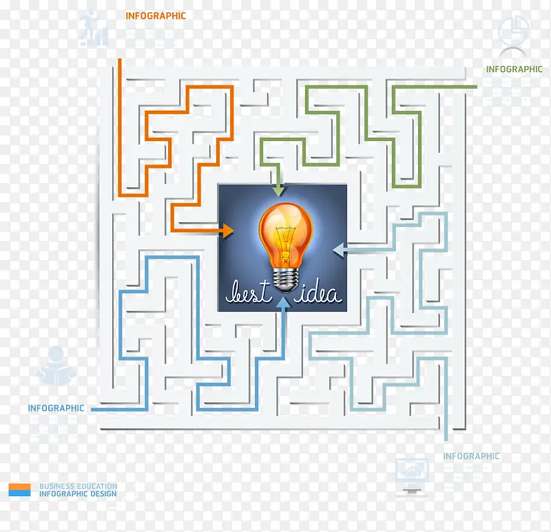商务电路迷宫图矢量