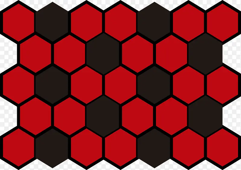 红黑色蜂窝网格矢量图