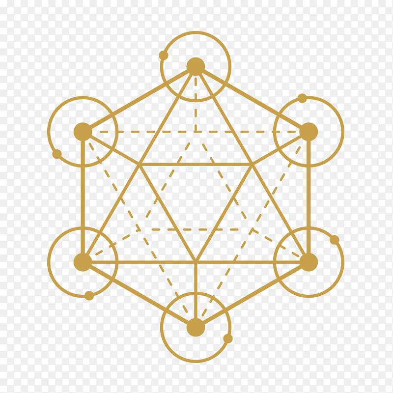 六角金边徽章矢量图