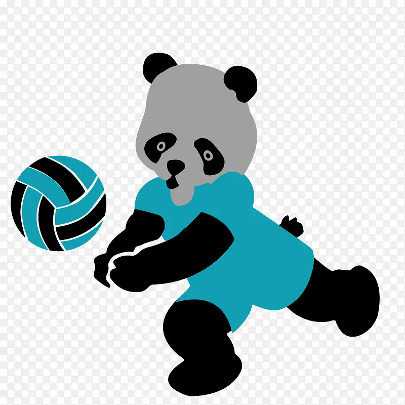 打排球的熊猫