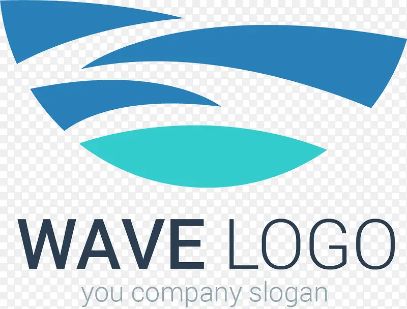 海浪曲线元素标识logo设计