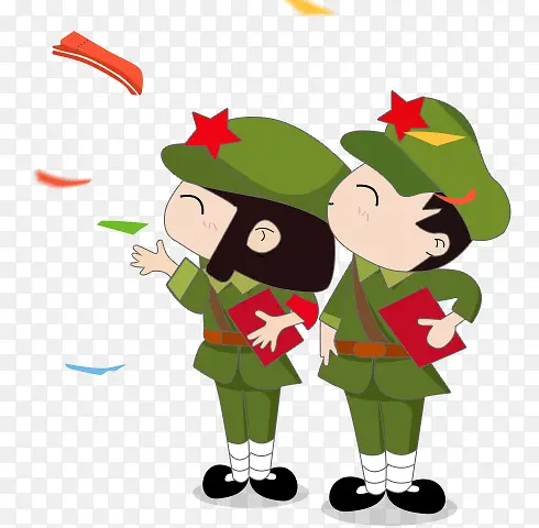 卡通革命红军人物素材