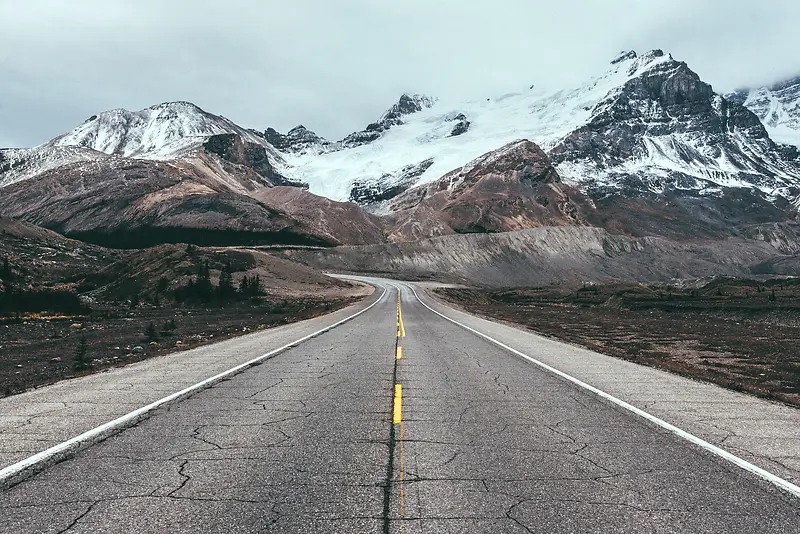 雪山道路马路高清背景素材