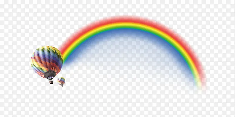 海报用彩虹及热气球装饰