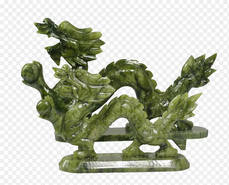 翡翠中国龙雕像